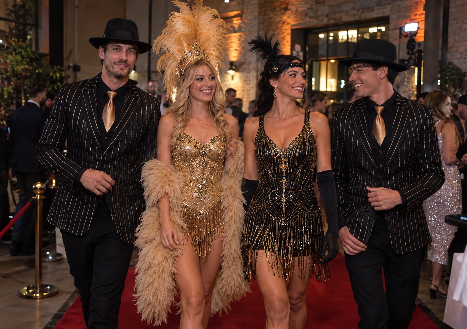 Walking Acts im Stil der Goldenen 20er bei einer Abendveranstaltung